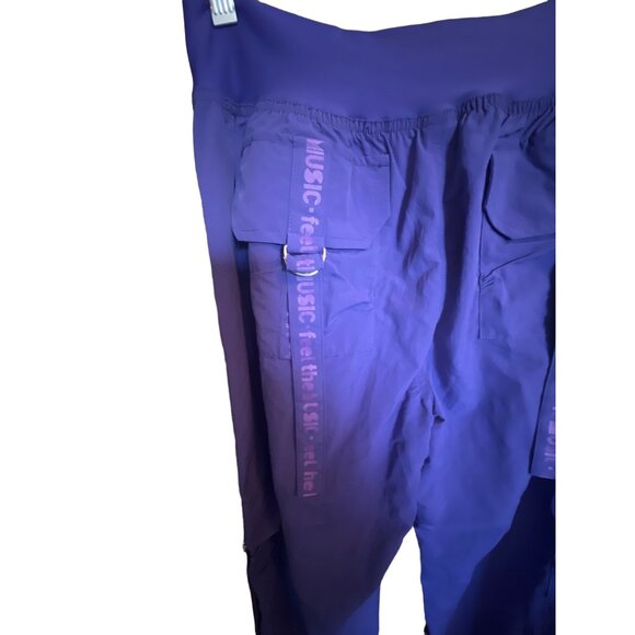Zumba Fitness Cargo Jogger Convertible Pants Feel The Music Purple XXL - Picture 5 of 6